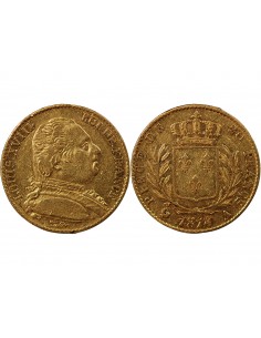 LOUIS XVIII - 20 FRANCS OR 1814 A PARIS 2