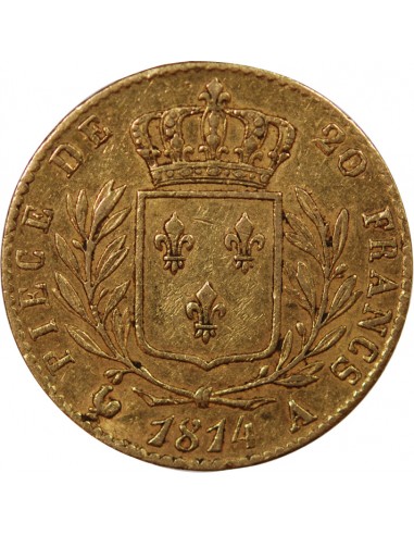 LOUIS XVIII - 20 FRANCS OR 1814 A PARIS
