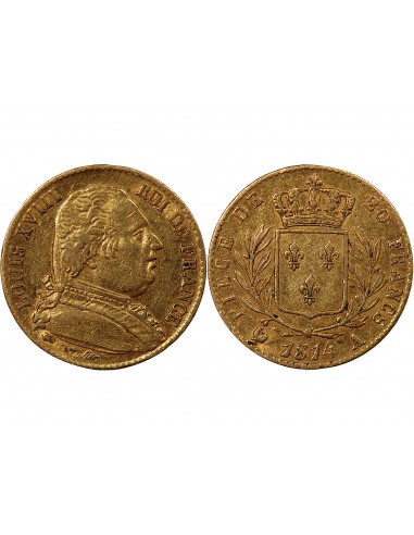 LOUIS XVIII - 20 FRANCS OR 1814 A PARIS