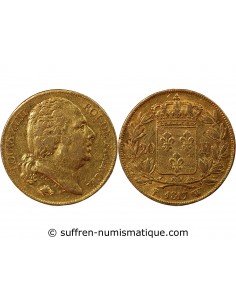 LOUIS XVIII - 20 FRANCS OR 1817 W LILLE