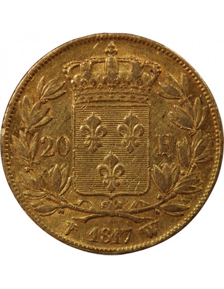 LOUIS XVIII - 20 FRANCS OR 1817 W LILLE