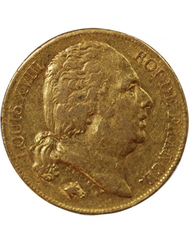 LOUIS XVIII - 20 FRANCS OR 1817 W LILLE