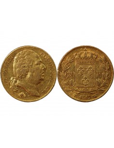 LOUIS XVIII - 20 FRANCS OR 1817 W LILLE 2