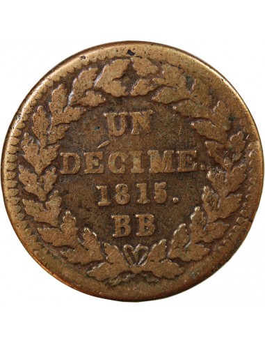 LOUIS XVIII - DECIME Siège de Strasbourg 1815 BB Avec points