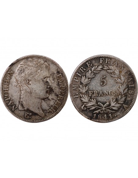 NAPOLEON Ier - 5 FRANCS 1811 A PARIS