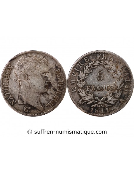NAPOLEON Ier - 5 FRANCS 1811 A PARIS