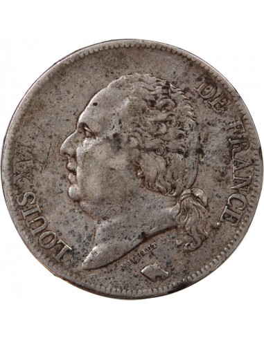 LOUIS XVIII - 5 FRANCS ARGENT 1822 W LILLE