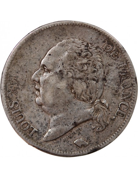 LOUIS XVIII - 5 FRANCS ARGENT 1822 W LILLE