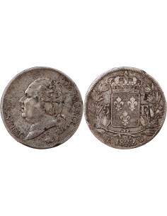 LOUIS XVIII - 5 FRANCS ARGENT 1822 W LILLE 2
