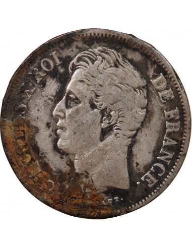 CHARLES X - 5 FRANCS ARGENT 1828 W LILLE