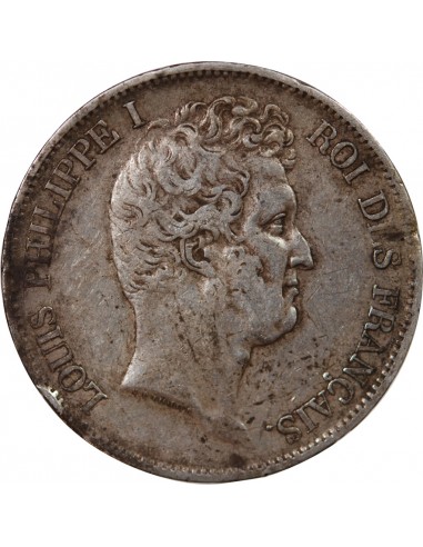 LOUIS PHILIPPE - 5 FRANCS ARGENT 1831 W LILLE "Type Tiolier, Tr creux"