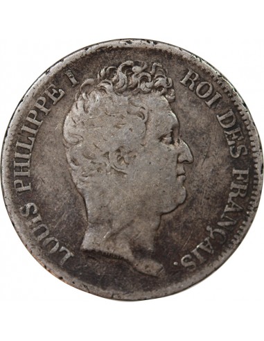 LOUIS PHILIPPE﻿ - 5 FRANCS ARGENT 1831 B ROUEN "Type Tiolier, Tr creux"