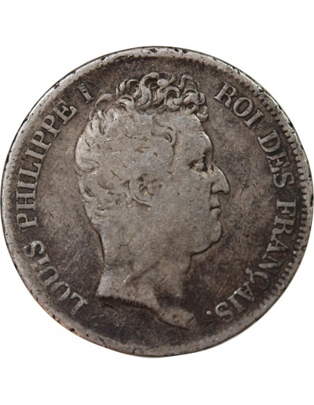 LOUIS PHILIPPE﻿ - 5 FRANCS ARGENT 1831 B ROUEN "Type Tiolier, Tr creux"