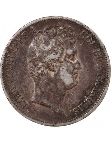 LOUIS PHILIPPE - 5 FRANCS ARGENT 1831 W LILLE "Type Tiolier, Tr creux"