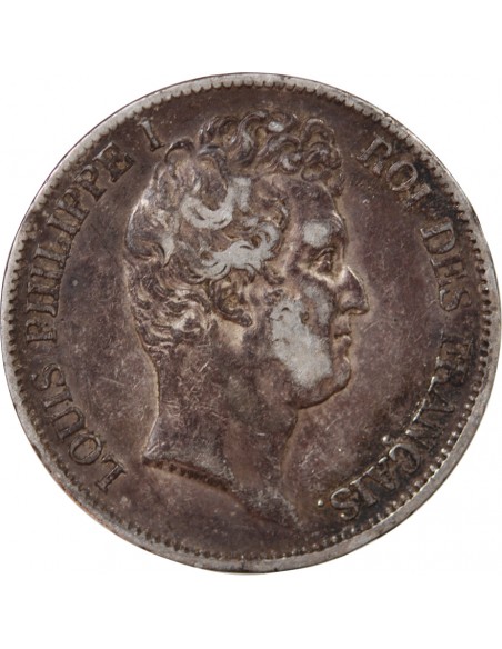 LOUIS PHILIPPE - 5 FRANCS ARGENT 1831 W LILLE "Type Tiolier, Tr creux"