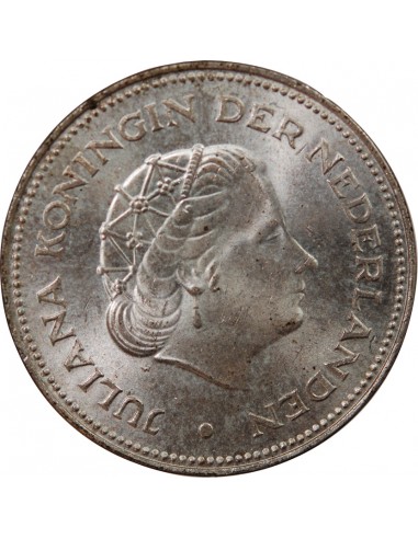 PAYS-BAS, JULIANA - 10 GULDEN ARGENT 1970