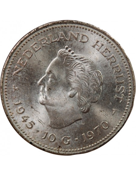 PAYS-BAS, JULIANA - 10 GULDEN ARGENT 1970