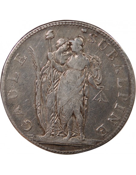 ITALIE, GAULE SUBALPINE - 5 FRANCS ARGENT L'AN 10 TURIN﻿