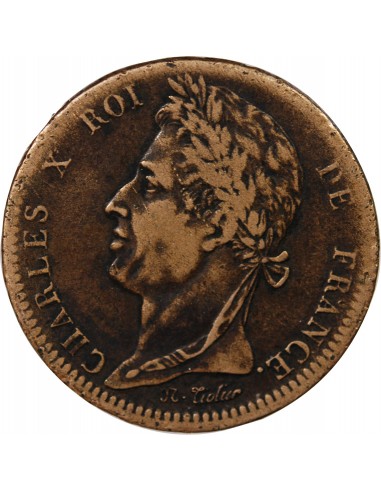 COLONIES FRANCAISES, MARTINIQUE ET GUADELOUPE, CHARLES X - 10 CENTIMES 1827 H LA ROCHELLE