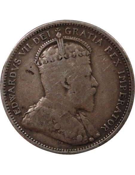 CANADA, EDOUARD VII - 25 CENTS ARGENT 1907