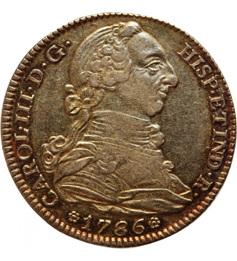 ESPAGNE - CHARLES III 4 ESCUDOS 1786 MADRID﻿