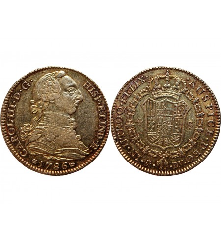 ESPAGNE - CHARLES III 4 ESCUDOS 1786 MADRID﻿