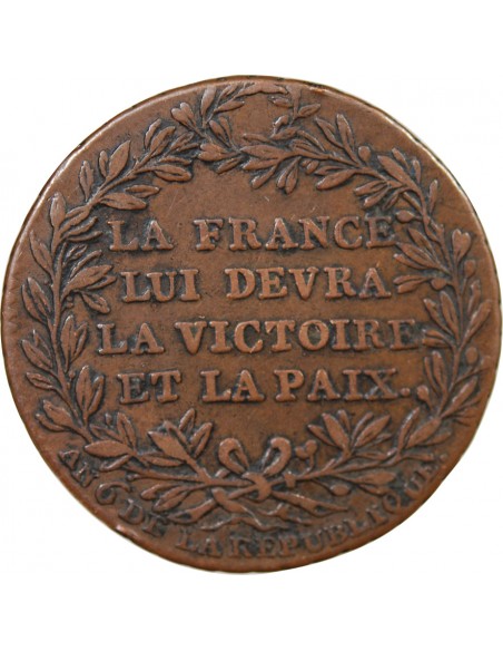 DIRECTOIRE, BONAPARTE - JETON CUIVRE AN 6