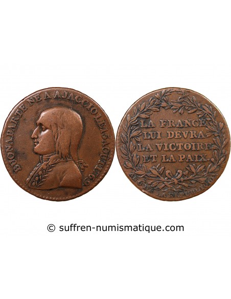 DIRECTOIRE, BONAPARTE - JETON CUIVRE AN 6
