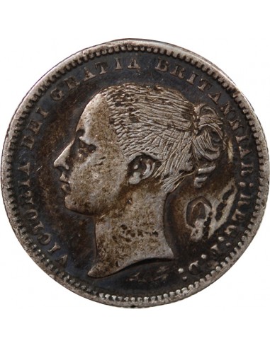 GRANDE-BRETAGNE, VICTORIA - SHILLING ARGENT 1871 - CONTREMARQUE