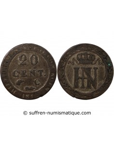 ALLEMAGNE, ROYAUME DE WESTPHALIE, JÉRÔME BONAPARTE - 20 CENTIMES 1812 C CLAUSTHAL