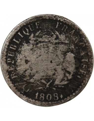 NAPOLEON Ier﻿ - 1/2 FRANC ARGENT 1808 A PARIS