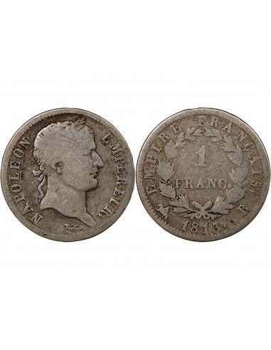 NAPOLEON Ier - 1 FRANC ARGENT 1813 B ROUEN
