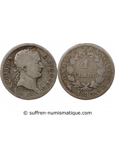 NAPOLEON Ier - 1 FRANC ARGENT 1813 B ROUEN