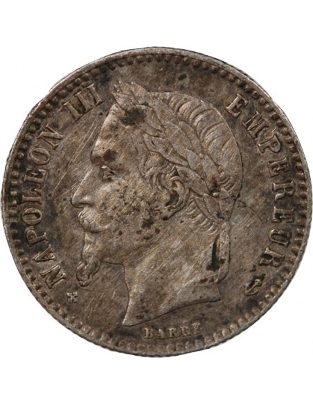 NAPOLEON III - 50 CENTIMES ARGENT 1865 BB STRASBOURG