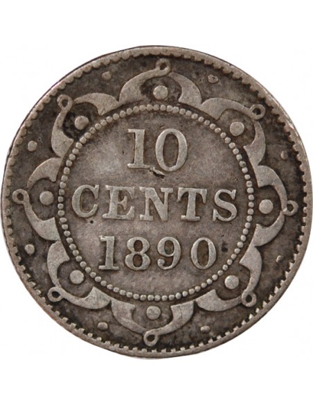 TERRE-NEUVE, VICTORIA - 10 CENTS 1890