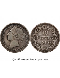 TERRE-NEUVE, VICTORIA - 10 CENTS 1890