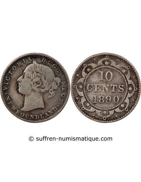 TERRE-NEUVE, VICTORIA - 10 CENTS 1890