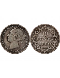 TERRE-NEUVE, VICTORIA - 10 CENTS 1890 2