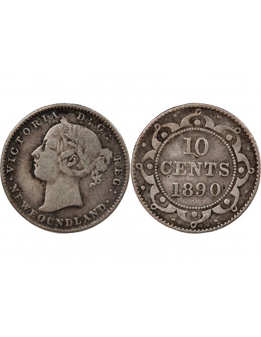 TERRE-NEUVE, VICTORIA - 10 CENTS 1890