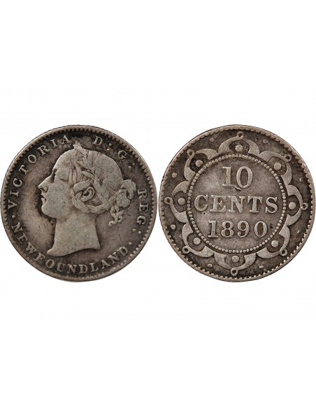TERRE-NEUVE, VICTORIA - 10 CENTS 1890