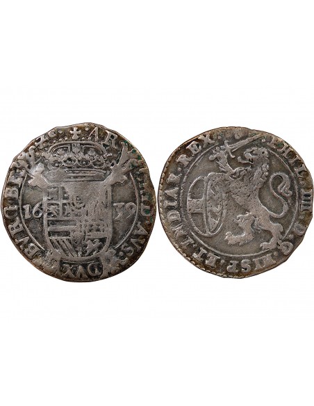 PAYS-BAS ESPAGNOLS, DUCHÉ DE BRABANT, PHILIPPE IV - ESCALIN AU LION 1639
