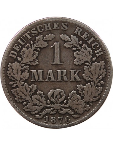 ALLEMAGNE, PRUSSE, WILHELM I - 1 MARK ARGENT 1876 H DARMSTADT