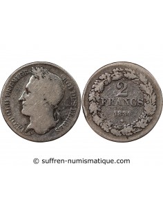 BELGIQUE, LEOPOLD Ier -2 FRANCS ARGENT 1834