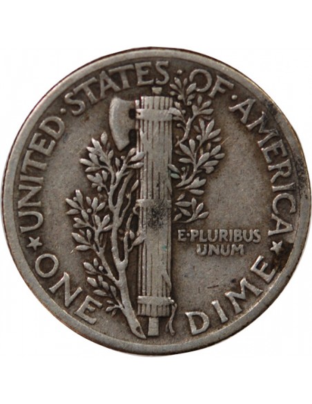 USA - 10 CENTS ARGENT "Mercury Dime" 1942 PHILADELPHIE