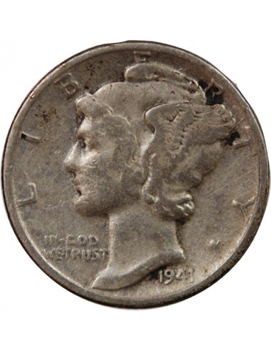 USA - 10 CENTS ARGENT "Mercury Dime" 1941 PHILADELPHIE