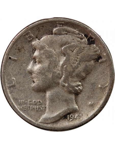 USA - 10 CENTS ARGENT "Mercury Dime" 1941 PHILADELPHIE