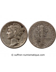 USA - 10 CENTS ARGENT "Mercury Dime" 1941 PHILADELPHIE