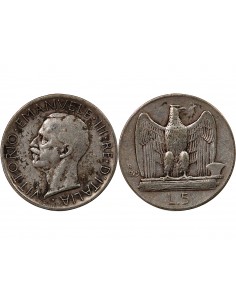 ITALIE, VICTOR-EMMANUEL III - 5 LIRE ARGENT 1929 R ROME 2