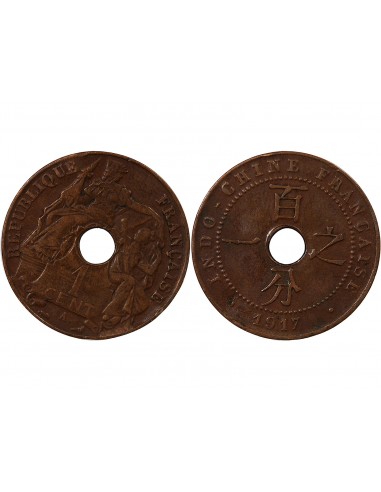 INDOCHINE FRANCAISE - 1 CENTIME 1917 A PARIS