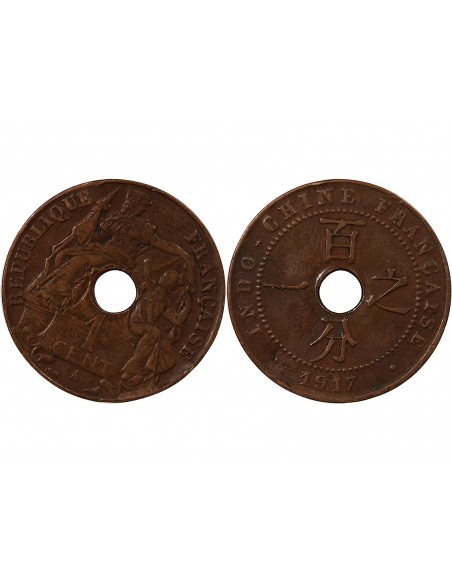 INDOCHINE FRANCAISE - 1 CENTIME 1917 A PARIS